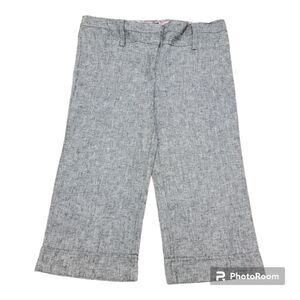 Stoosh Studio Linen Cotton Blend Capri Pants Gray Size 12